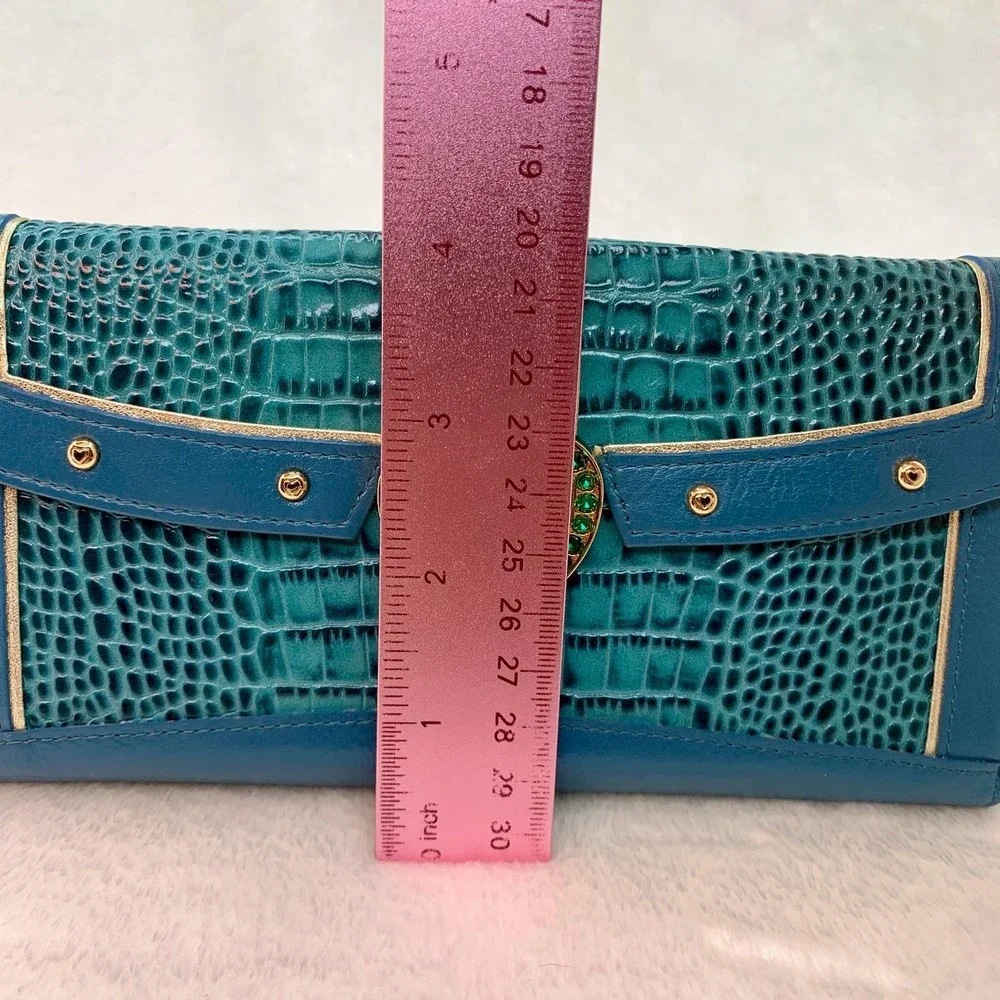 Lovcat Paris Wallet Light Blue Crocodile Print Vintage Y2K - Picture 13 of 15